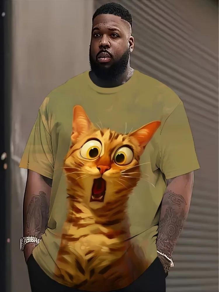 Popular 3D Cartoon Animal Print T-shirt for Men with Fun and Funny Patterns Short Sleeved Tops for Summer Casual O-neck Trendy and Cool Pullover