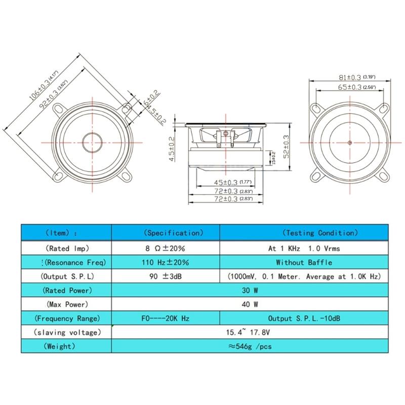 1PC 3inches Portable O Speaker Full FrequencyRange 8ohm 30W Loudspeaker  Sound  Speaker For Home Theater