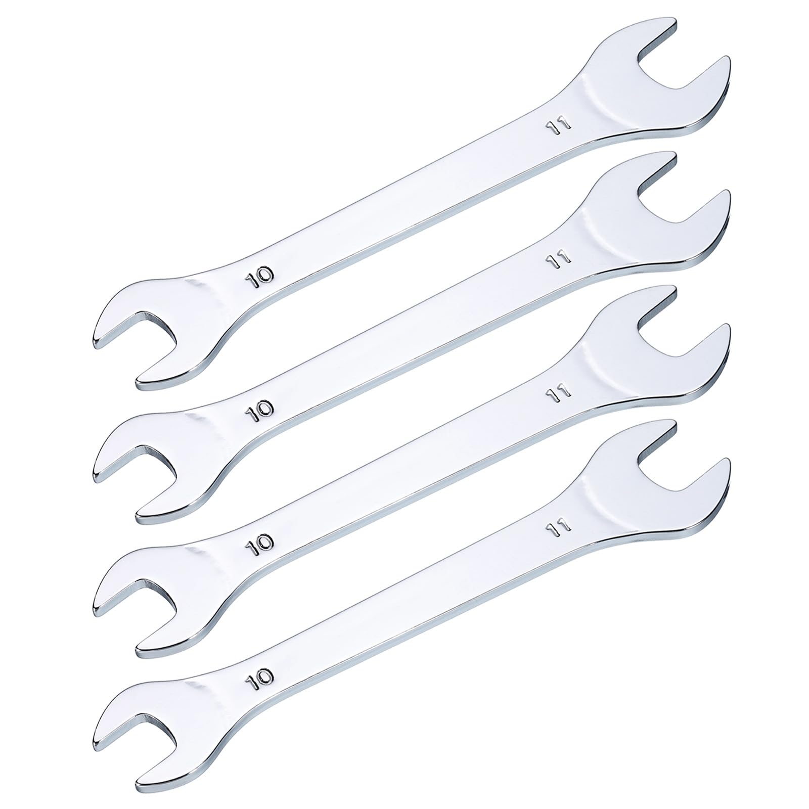 

uxcell Thin Open End 10mm x 11mm Metric Double Open End Chrome Mirror High Carbon Thin Wrenches for Home Machine 4 Pieces Wrenches, Wrenches, Plated,