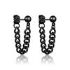 Small Black Punk Stud Earrings For Women Men Boy 2020 New Fashion Zircon Geometry Stainless Steel Jewelry Accessories Earrings