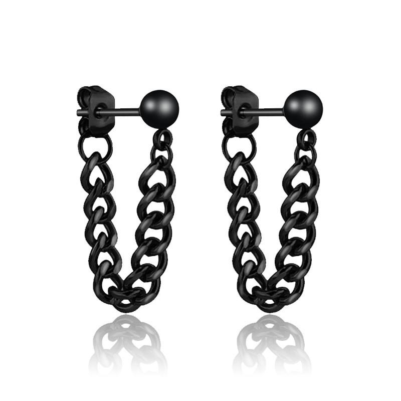 Small Black Punk Stud Earrings For Women Men Boy 2020 New Fashion Zircon Geometry Stainless Steel Jewelry Accessories Earrings
