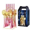 Western 24-Piece Stainless Steel Cutlery Set with Knife Holder Gift Box