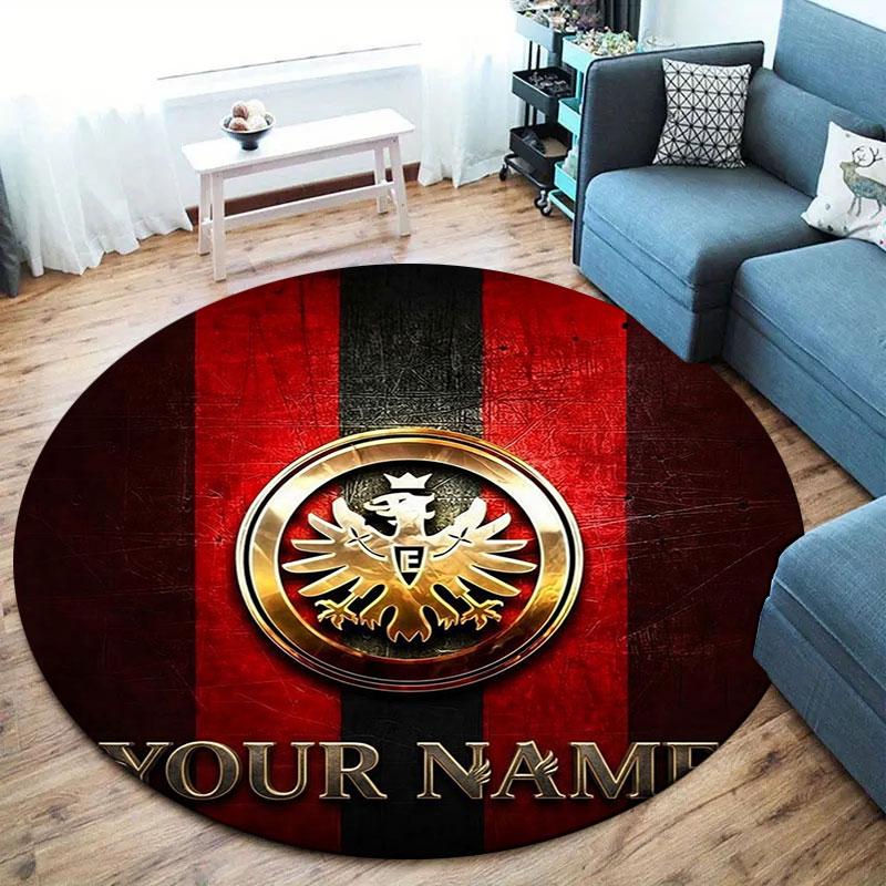 Eintracht Frankfurt Custom Name Round Area Rug,Carpet Rug for Living Room Bedroom Sofa Playroom Decor,Non-slip Floor Mat
