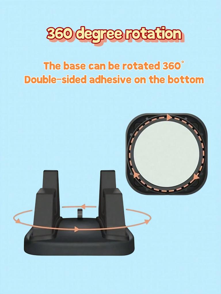 360° Rotatable Car Phone Mount – Soft Silicone Material, ABS&Silicone Hybrid Construction, Ideal for Dashboard or Center Console