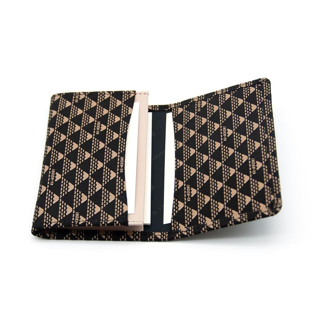 Inden-ya Inden Business Card Case, Takane with Mount Fuji Design, Traditional Craft, Koshu Inden, Deerskin, Lacquer, Original Brand (No. 2804, White)