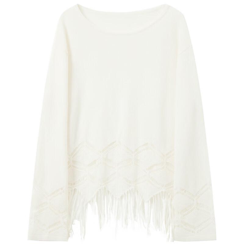 Sancai Linen Blend Tassel Knit Cover-up Top
