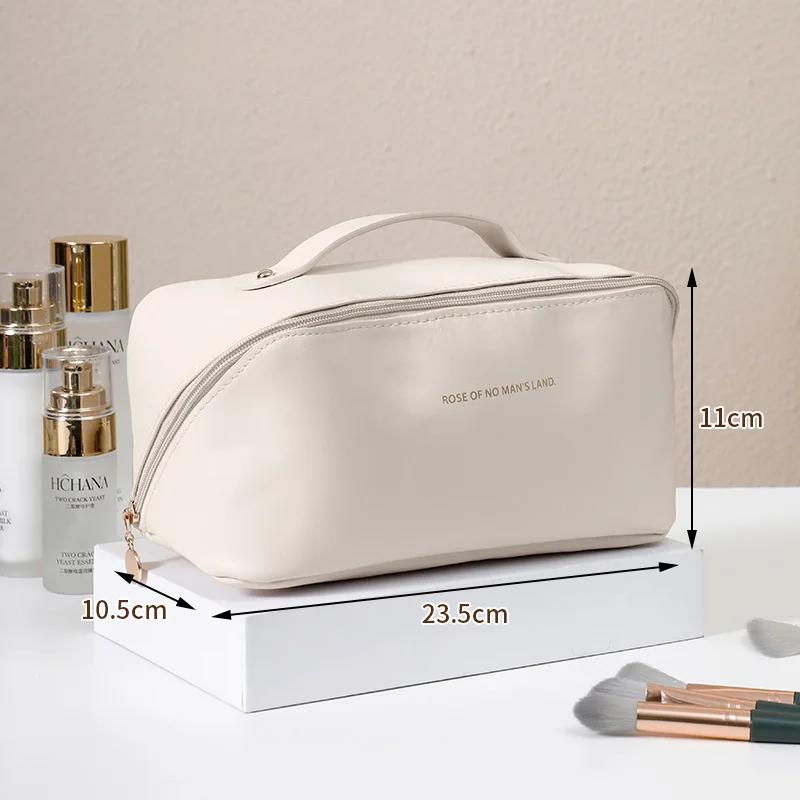 Reise-Kosmetiktasche mit großem Fassungsvermögen, tragbare PU-Make-up-Tasche, Damen wasserdichte Badezimmer-Waschtasche, multifunktionelles Kulturbeutel-Set