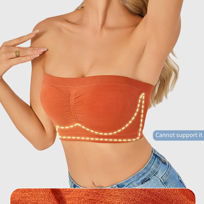 Dwuwarstwowy biustonosz bez ramiączek damski jednoczęściowy niewidoczny biustonosz bez ramiączek z odpinaną wkładką na klatkę piersiową i bielizną bez fiszbinów