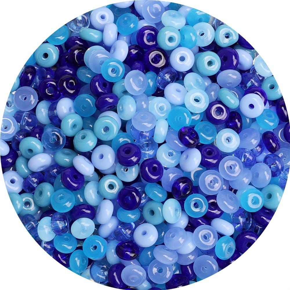 

105Pcs 3x6mm Flat Round Beads Multi-clolor Mixed Color Loose Beads Opaque Smooth Glass Crystal Beads DIY Jewelry Making