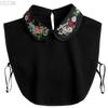 Fashion Women's Embroidery Shirt Fake Collar Removable Mujer Faux Cols White Sweater False Collar Lapel Shirt Blouse Detachable