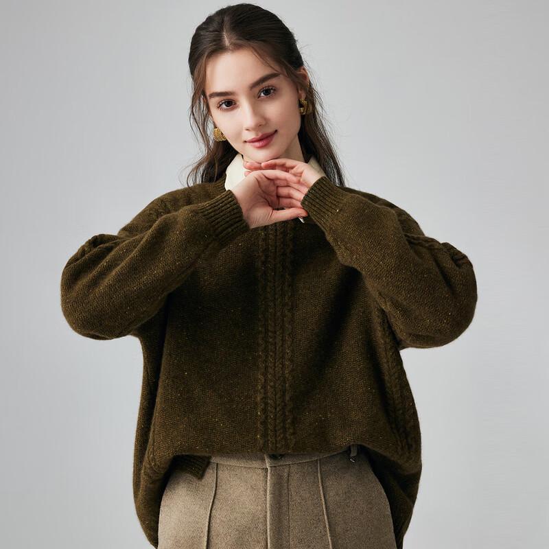 PALUOPO Women's Chunky Cable Knit Cashmere Sweater