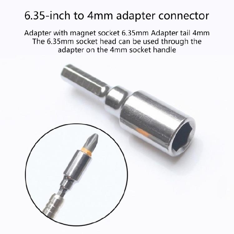 4Pcs/Lot Hexagonal Shank Adapter Set 1/4" To 4 Mm Bit Adapter for Electric Drills with 6.35mm and 4mm Bit
