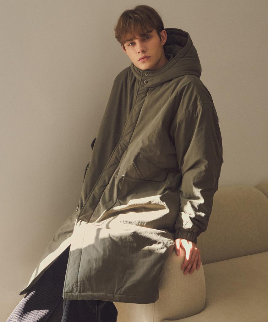 Wednesday Oasis M-65 Fishtail Hooded Padded Field Coat_Khaki
