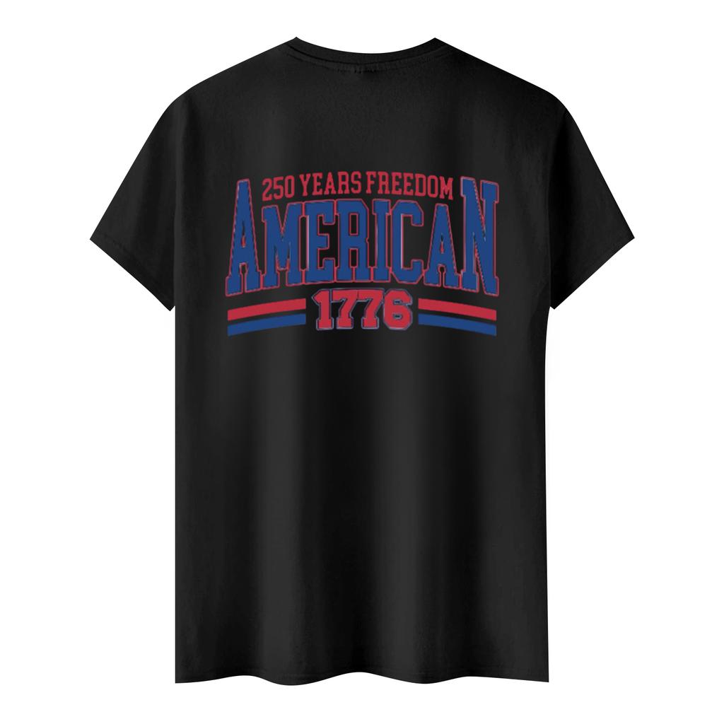 Men's Casual Short Sleeve T-Shirt 250 Years Anniversary Letter Print Crew Neck Cotton Blend Soft Fabric Comfortable Fit