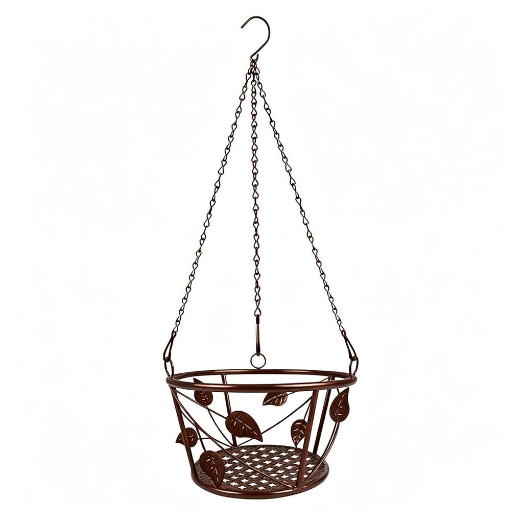 Planter Hanging Chain Home Decor Ornament Iron Elegant Hanging Plant Basket for Garden Porch Balcony Indoor Outdoor