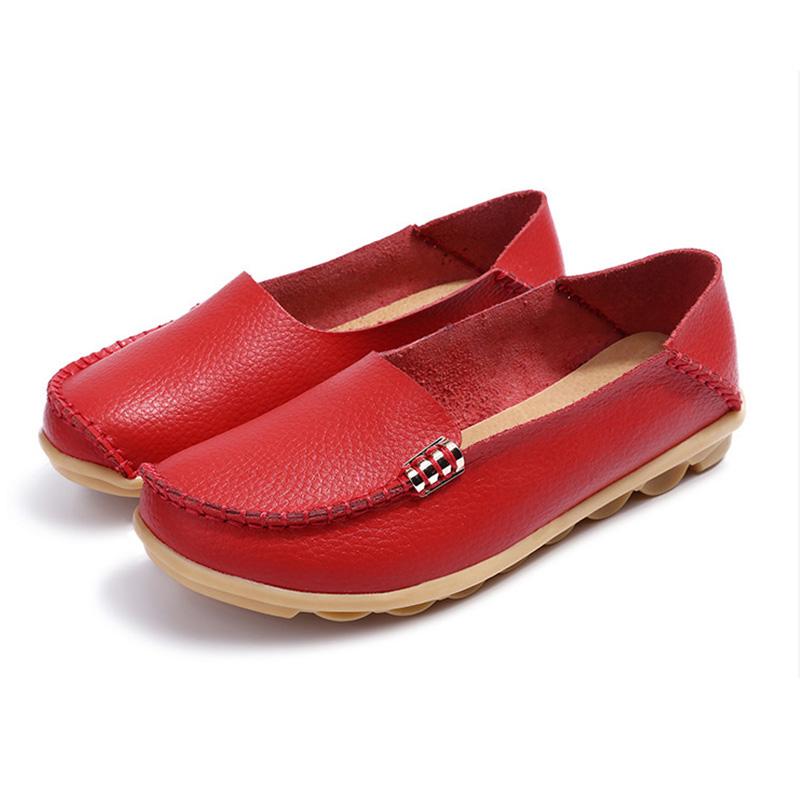 Flat Shoes Women Slip On Shoes For Women's Moccasins Genuine Leather Loafers Women Flats Ladies Shoes Plus Size Sapato Feminino