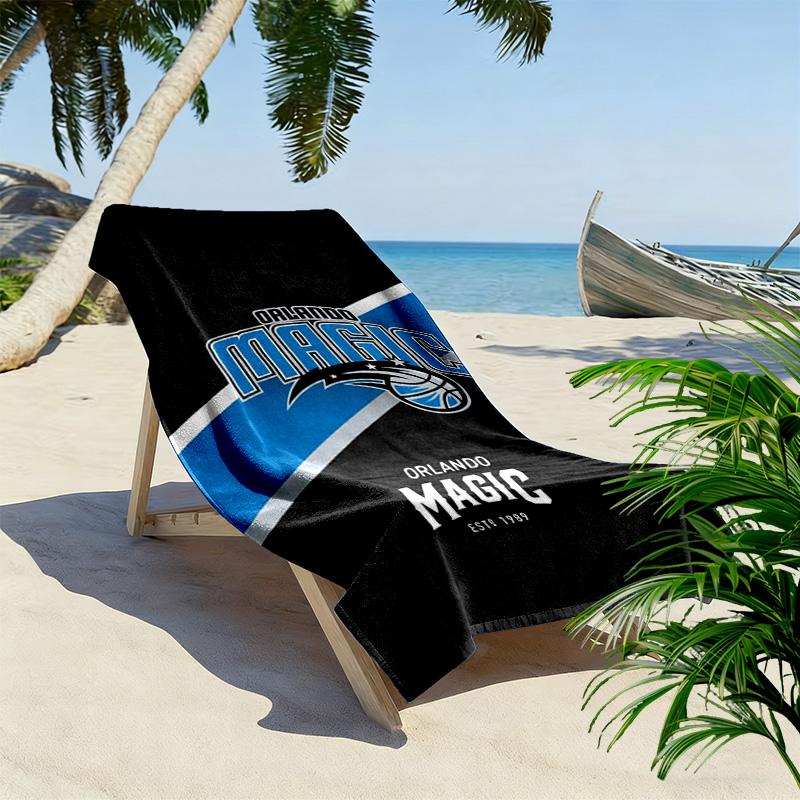 Orlando Magic Logo Print Beach Towel, Large Soft Quick Dry Towel for Beach Camping Swimming