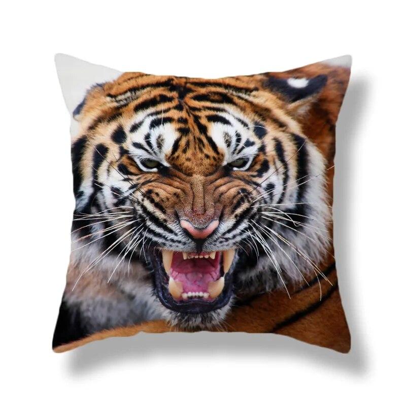 Heimdekoration Tierwelt Tiger Kissenbezug Bett Wohnzimmer Sofa Bürositz Auto Lendenkissen Bezug