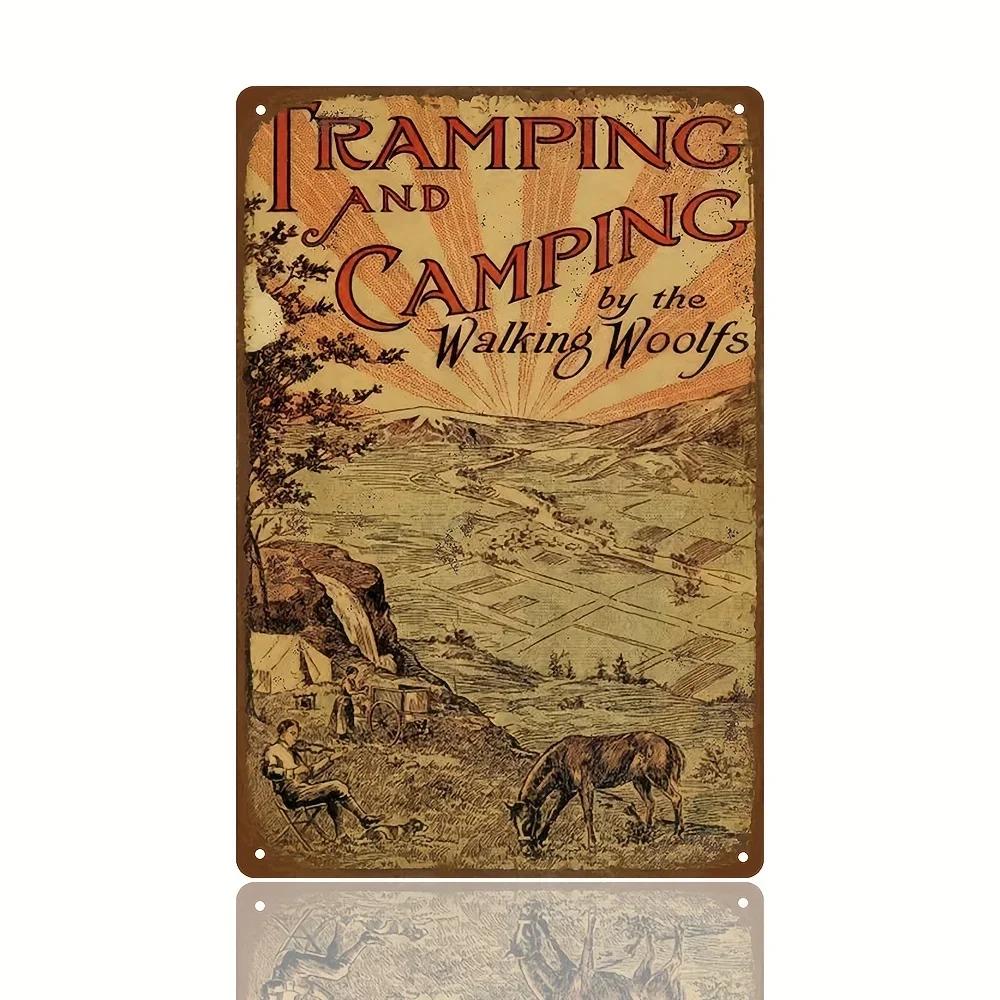 

Camping Series Poster With Artworks, Restaurant Bar Pub Cafe Coffee Shop Iron Painting, Water-proof Funny Home Room Wall Deco 20x30cm（7.8x11.8inch）