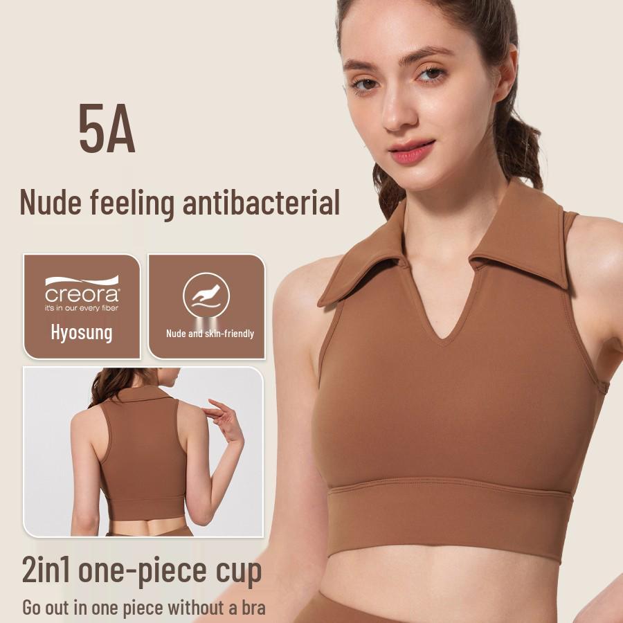 

Jiuyi Women s Sleeveless Running Vest with Integrated Chest Pad Medium