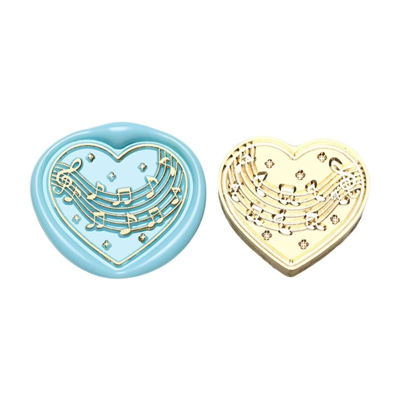 Heart Series Sealing Wax Stamp Head Heart Shaped Wax Seal Stamp for Envelopes Wedding Invitation Decorations Brass