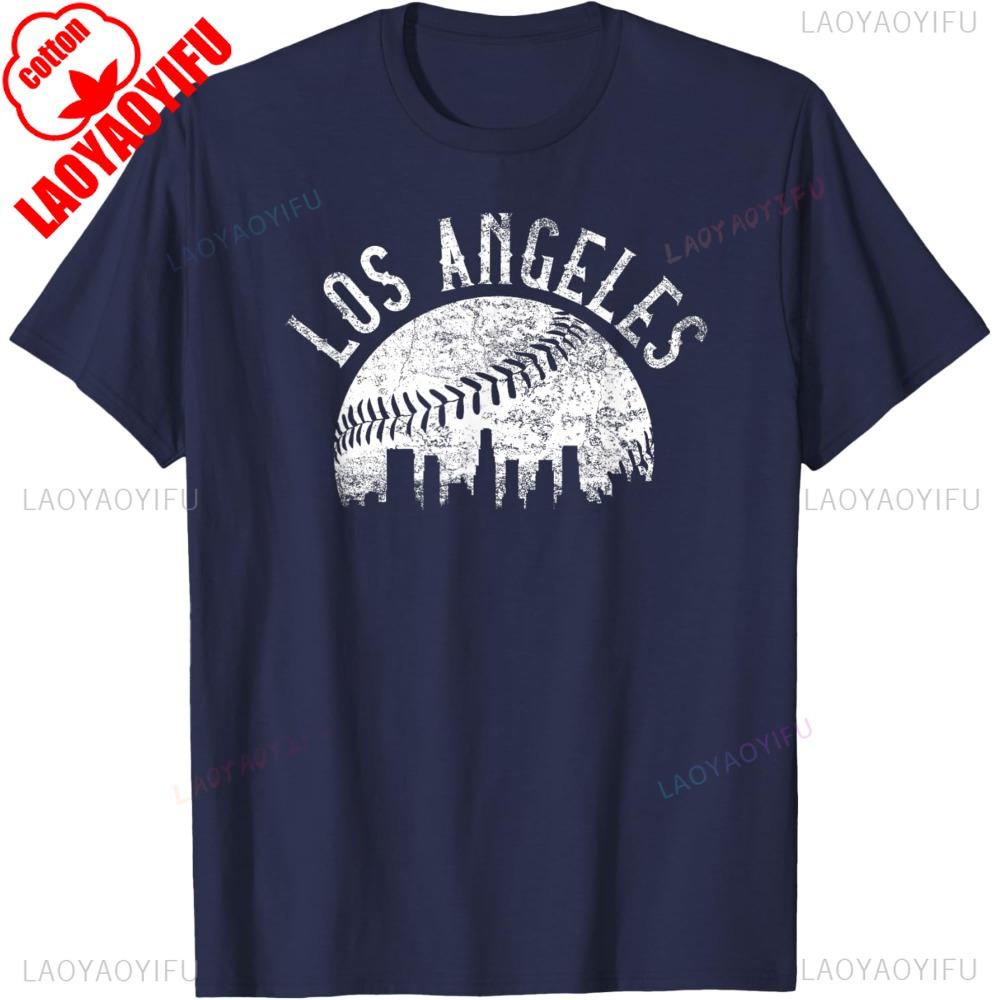 Los Angeles Baseball Creative Design TShirt LA Pride Fashion Classic Printed Tshirt Men Women Summer Casual Cotton Short Sleeve