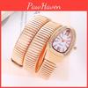 Womens Wraparound Snakeshaped Rhinestone Quartz Bangle Watch