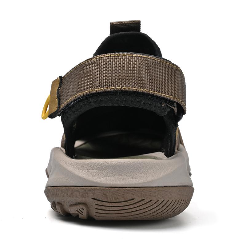 Letní pánské duté kožené plážové sandály s čepicí na špičku venkovní sportovní boty ručně vyráběné síťované boty