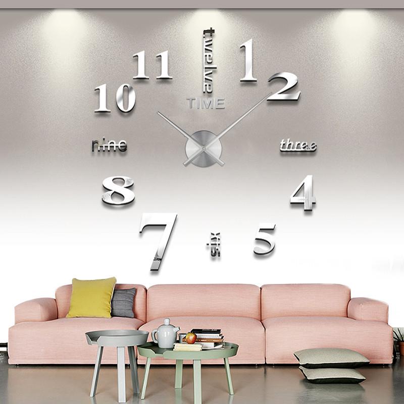 Acrylic 3D Digital Wall Clock, DIY Wall Sticker for Home & Living Room Decor