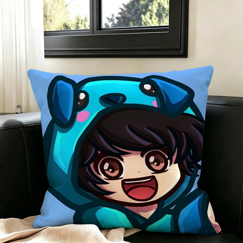 Cute O-Omz C-Crew Pillow Case Square Double-Sided Sofa Cushion Cover Bedroom Bedside Pillow