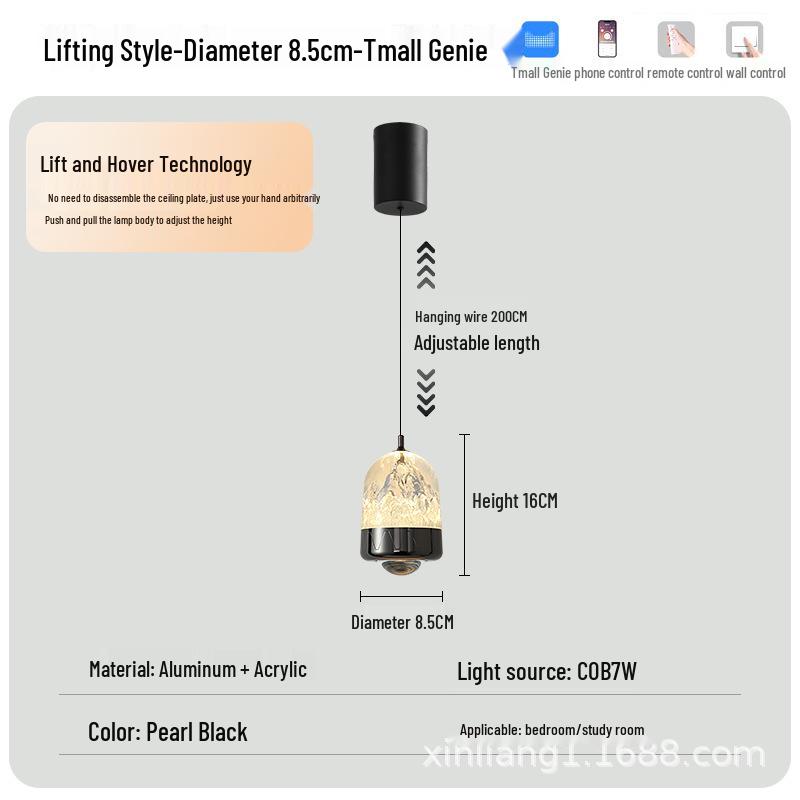 Luxury Italian Minimalist Snow Mountain Pendant Light for Entryway, Bedroom, or Bedside