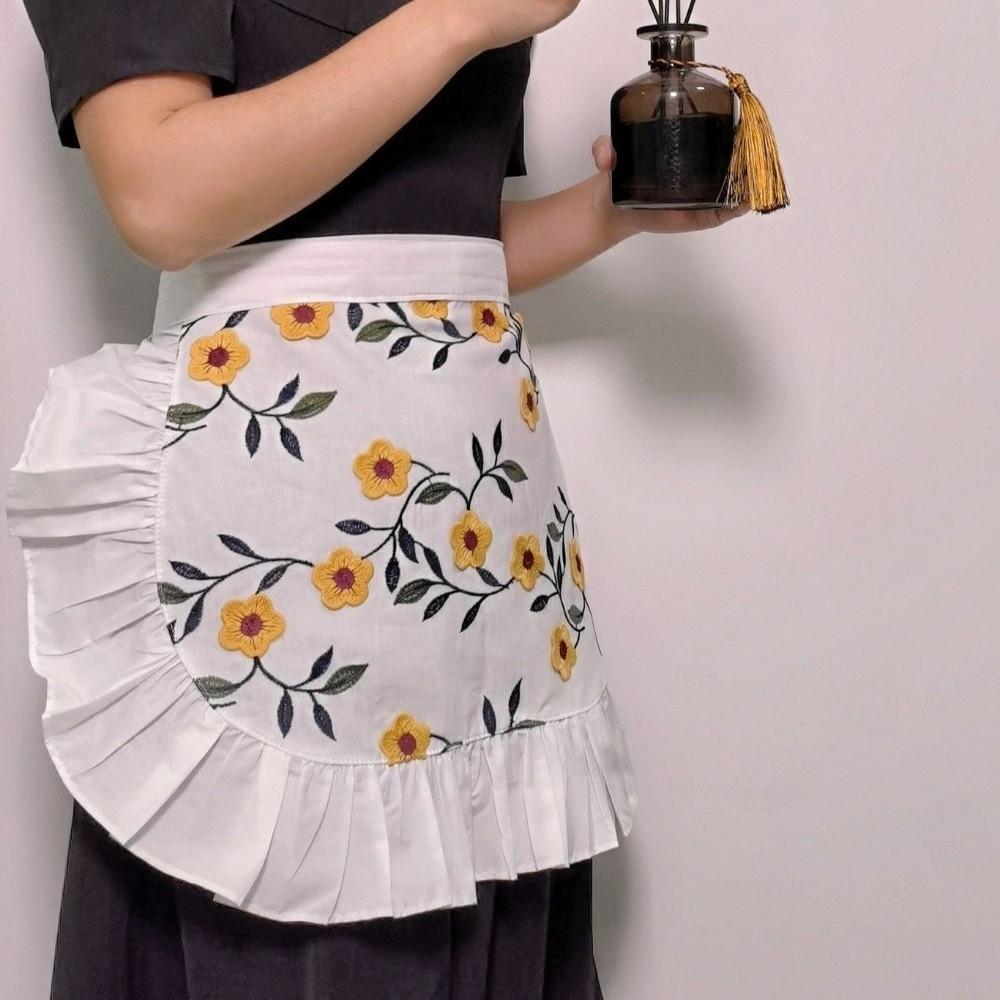 Elegant Waist Apron Exquisite Half Apron Durable Waitress Apron  Kitchen