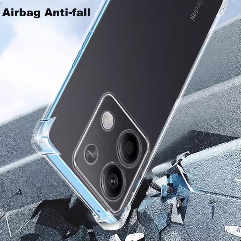 Phone Case for Redmi Note 13 Pro, Redmi Note 13 Pro Protective Cover, Shockproof Airbag Full Protection Soft TPU - Transparent White