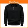 Mens Autumn Winter Sweatshirt With Stand Collar And Fleece Lining For Casual Urban Wear