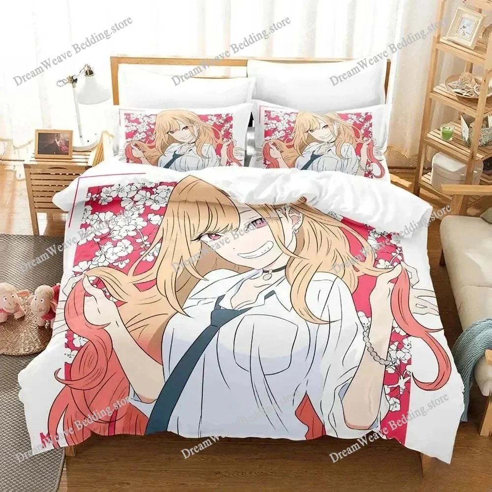 New Marin Kitagawa Bedding Set Single Twin Full Queen King Size Bed Set Adult Kid Bedroom Duvet Cover Sets 3D Print Anime Bed741