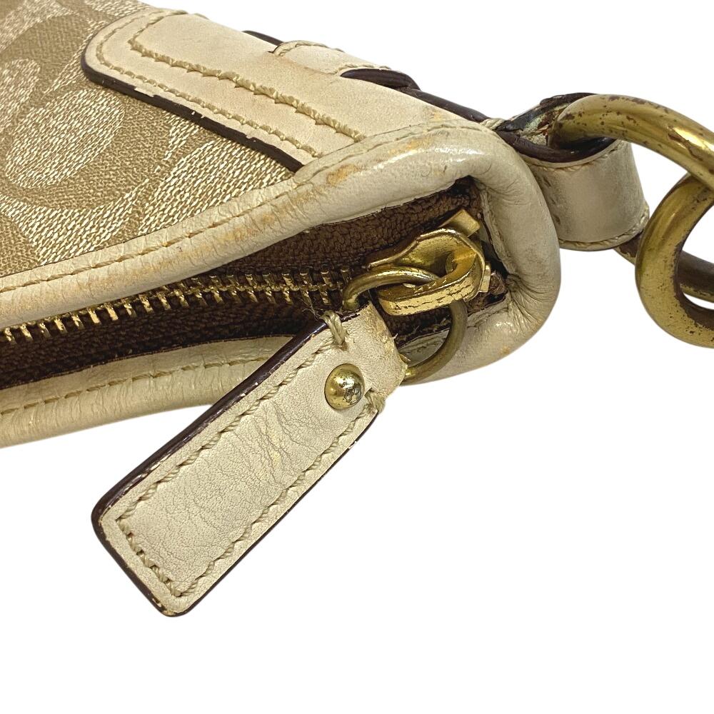 Coach F13193 Signature Canvas Shoulder Bag Beige Canvas Women Used