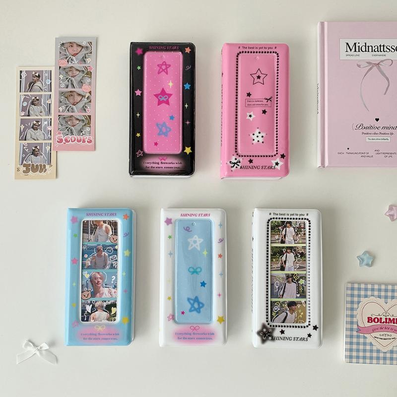 6 Hole Photo Card Binder Cover Acrylic Water Ripple Transparent for Anime Game Trading Card Collection Gift for Teens