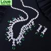 Wong Rain Luxury 925 Sterling Silver Sapphire Emerald Topaz Gemstone Birthstone Necklace /Earrings Bridal Jewelry Sets Wholesale