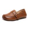 Cowhide Leather Yellow Loafers Woman Handmade Ballet Flats Ladies Mom White Driving Shoes Women Ethnic Inspired Green Moccasins