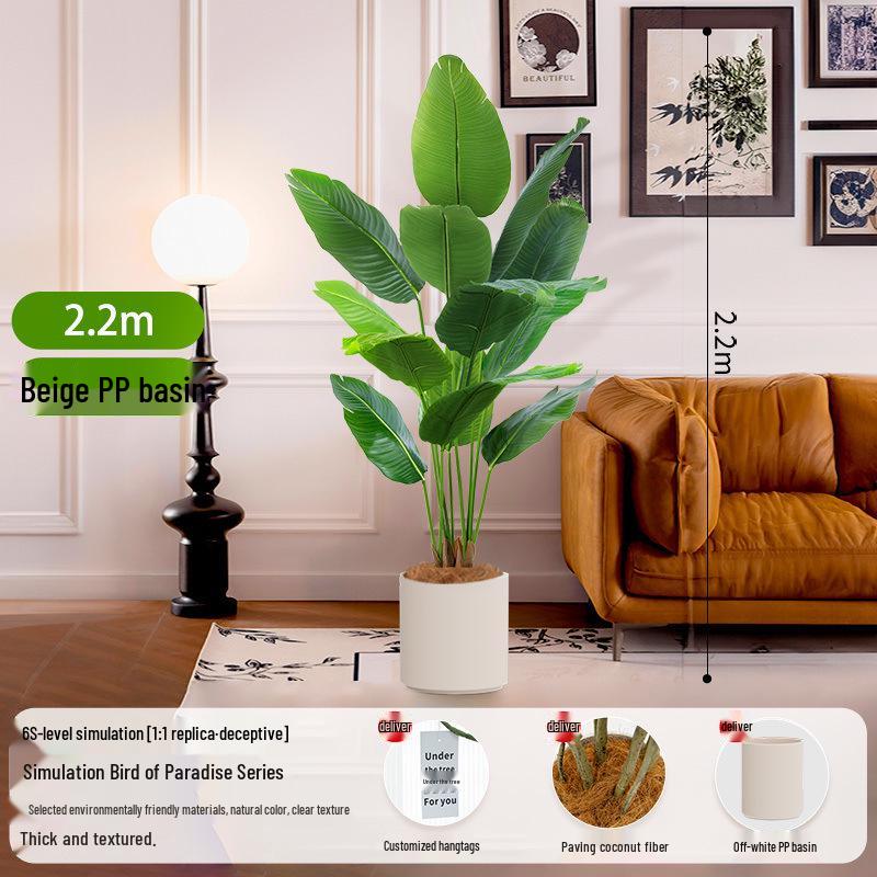Large Artificial Traveler's Palm and Bird of Paradise Potted Tree for Indoor Decoration