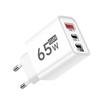 65W 3 Ports GaN USB Charger Type C Fast Charging Phone Charger For iPhone 15 16  Samsung Xiaomi Huawei EU/US Plug Wall Adapter