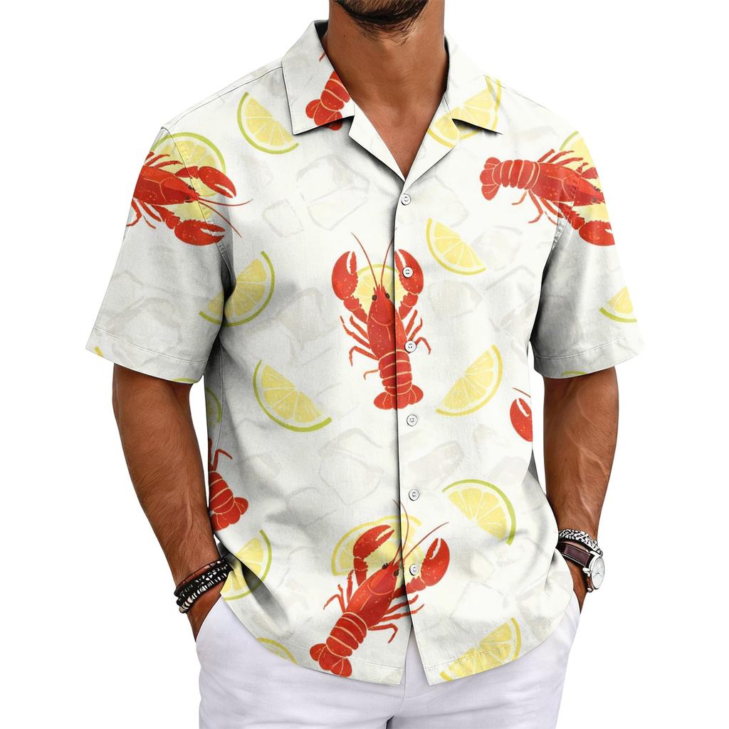 Men's Cuban Collar Shirt Hawaiian Summer Casual