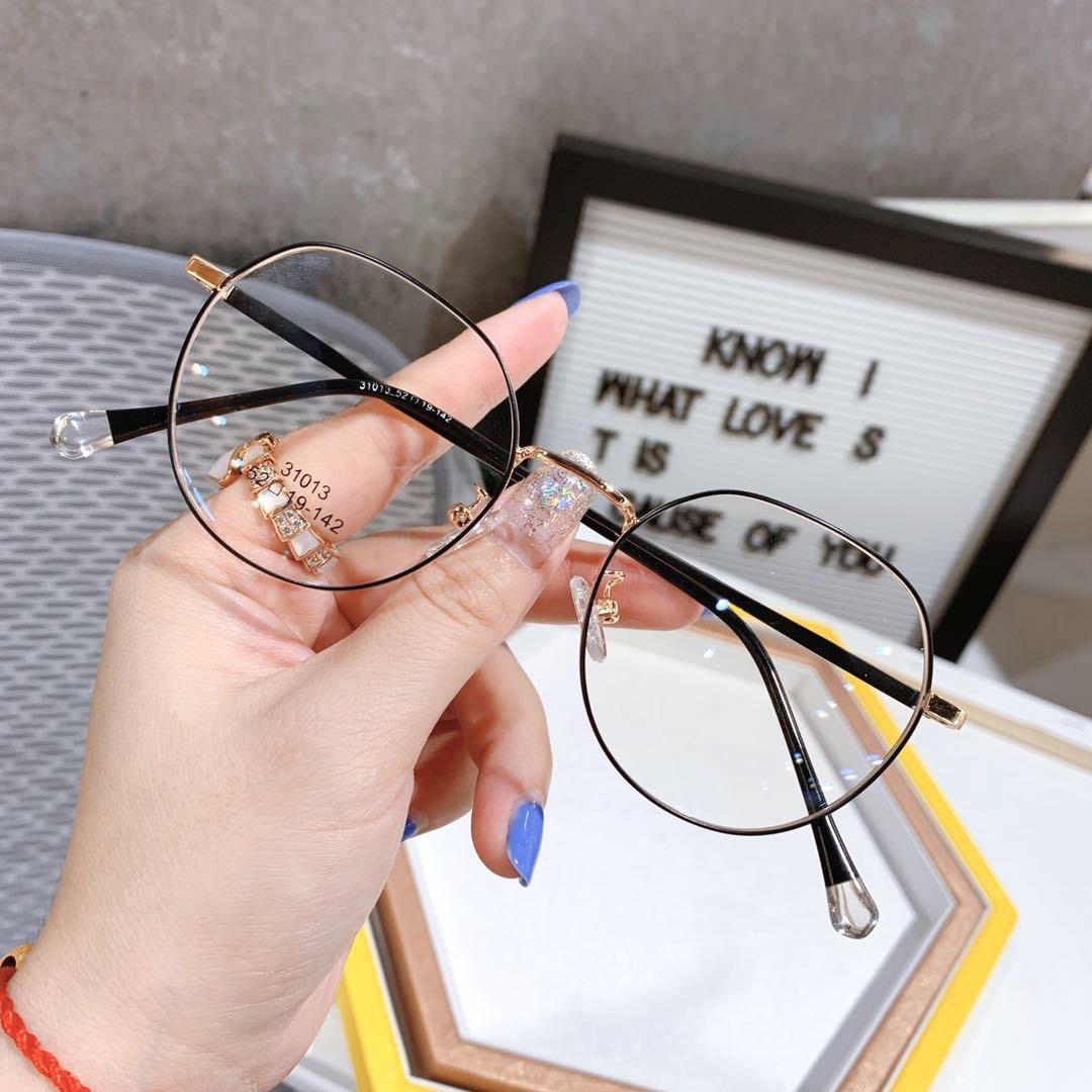 Small Face Polygon Glasses Frame for Men Women Retro Metal Frame with Myopia Glasses Option