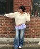 AMOU Mohair Washable Kara Knit Ivory