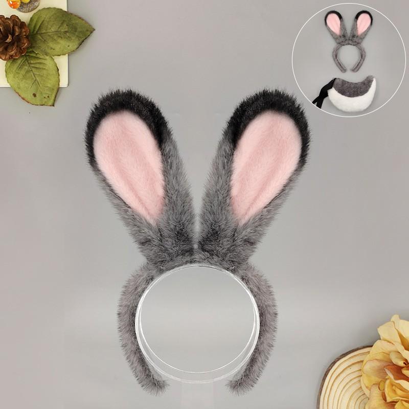 Fox Ear Headband Tail Set Adult Costume Party Cosplay Animal Festival Accessory Orange White Or Brown