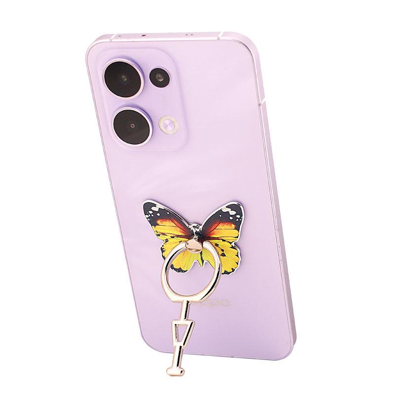 Butterfly Ring Holder: Full Metal Vertical Phone Stand, Cartoon Design for Women.