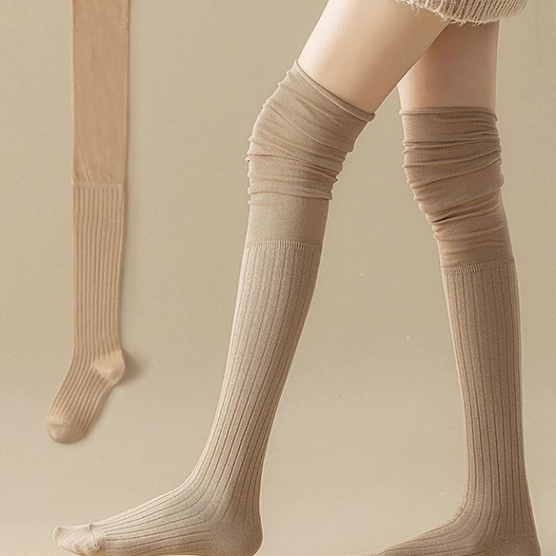 Medias de Color Sólido para Mujer Hasta el Muslo Por Encima de la Rodilla Calcetines JK Japoneses