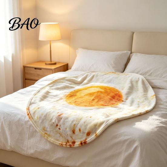 Fun Blanket for Movie Night Round Food Blanket, Realistic Themed Throw 59 Inch Novelty Waffle Pizza Burrito Donut Wrap, Soft Cozy Home Sofa Bed Travel