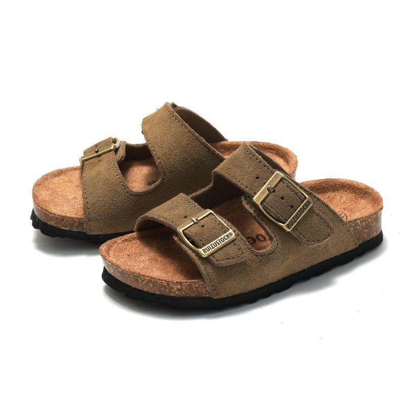 Frühlings-Neuheiten Kinder Frosted Kork Hausschuhe Jungen Strandschuhe Mädchen Studenten Sandalen Atmungsaktiv KWN