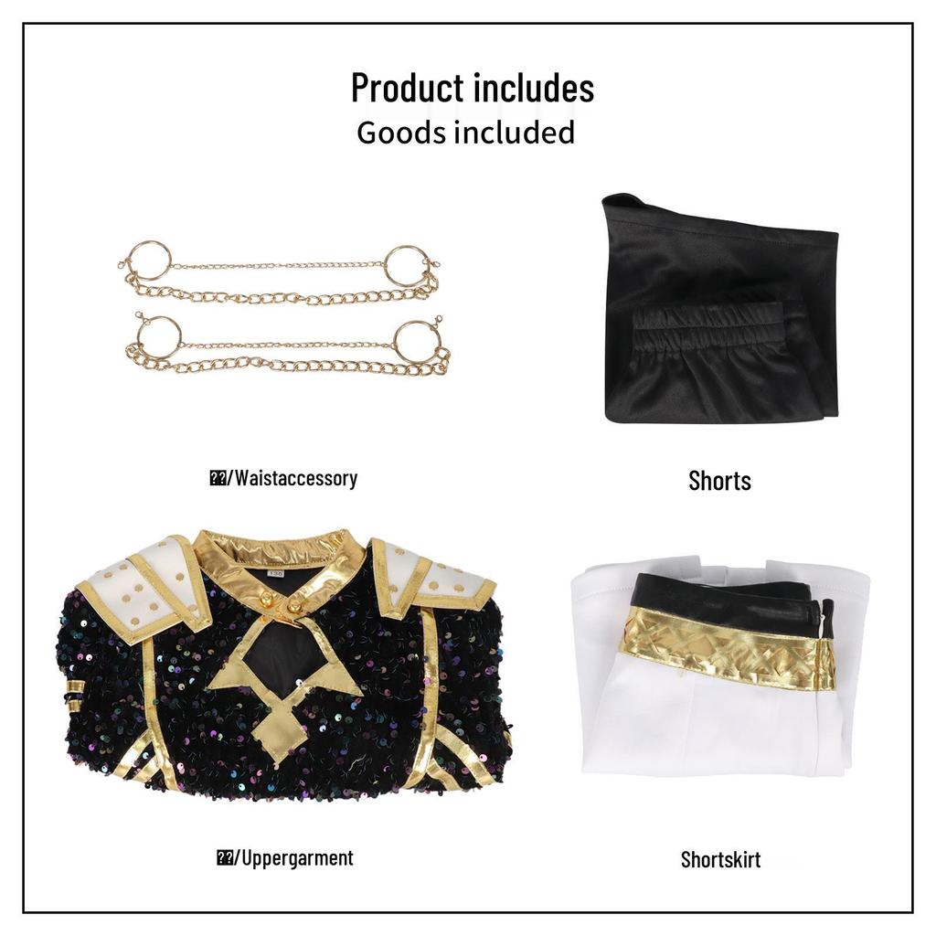 Demon Hunter Girls K-Pop Zoe Miller Lumi Black Gold Costume - Anime & TV-Inspired Children's Wear